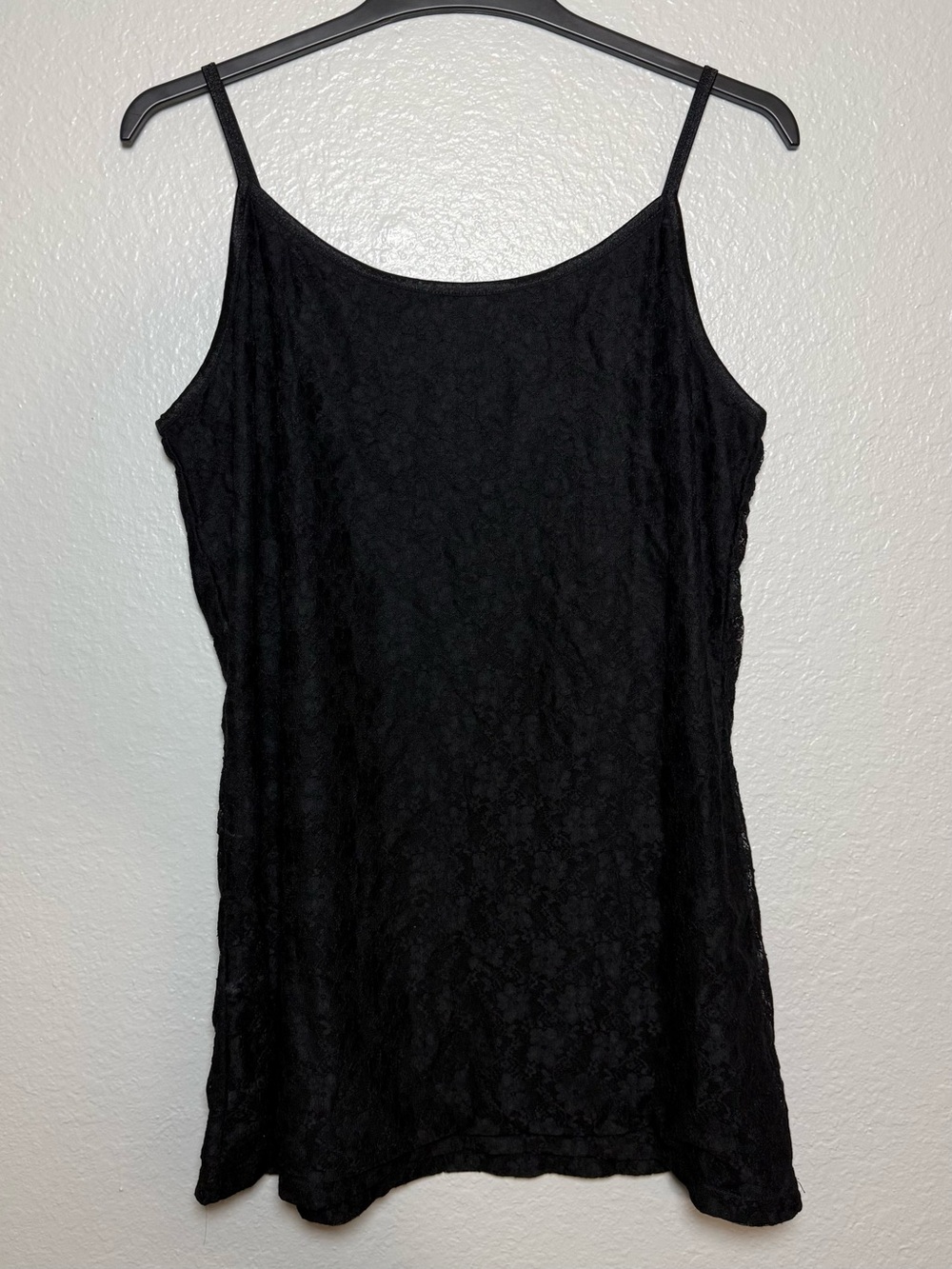 Black Lace Cami slip dress with Adjustable Spaghetti Straps